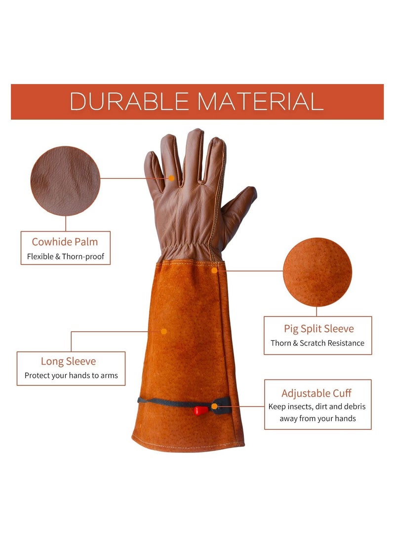 KASTWAVE Cactus Gloves Thorn Proof Gardening for Rose Pruning Cacti Handling Leather Garden Work For Women Men Yard Gardener Gifts  - Image 2