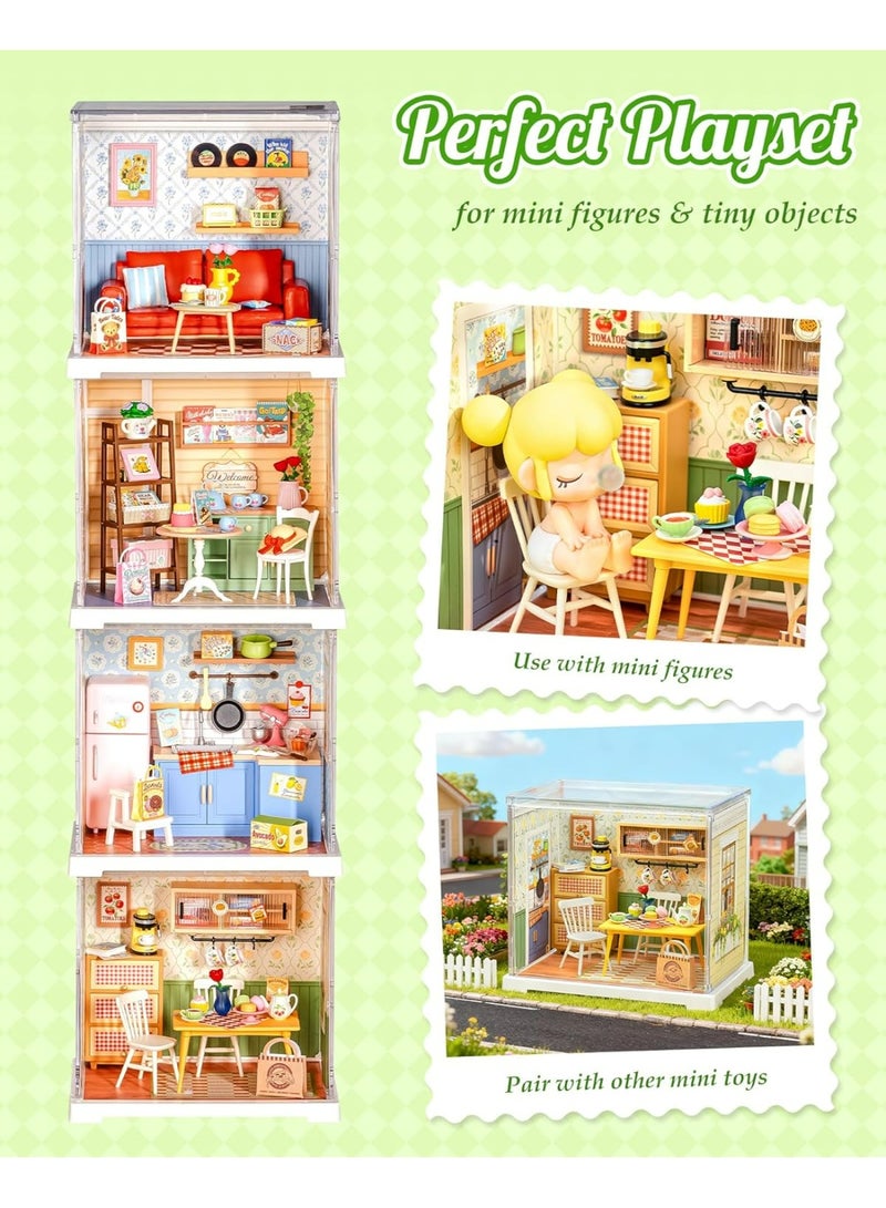 Rolife ROBOTIME Rolife Floral Dining Room DIY Miniature House DWS06B - Image 4