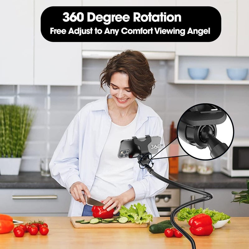 Sounce Mobile Stand Holder Metal Built - Cell Phone Stand Perfect for Video Table Online Class Home Bed Flexible Charging Hand Bike Movie Office Gift Desktop Heavy Duty Lazy Mount Multi Angle Clamp - Image 2