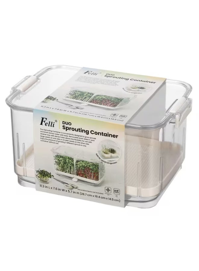 فيلي حاوية إنبات مزدوجة آمنة للثلاجة شفافة وبيضاء - Image 2