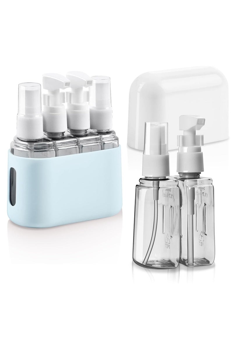 RATSAW 4 in 1 Travel Accessories Travel Bottles for Toiletries Travel Containers with Labels Leak Proof Containers for Toiletries Blue - Image 1