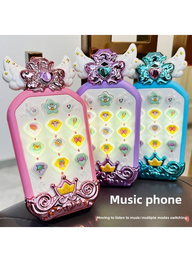 Children's Mobile Phone Toys Baby Enlightenment Music Story Puzzle Multi-functional Boys And Girls Baby Early Education Simulation Telephone-Color:Music Phone (blue) + Screwdriver + Charging Set - Image 1