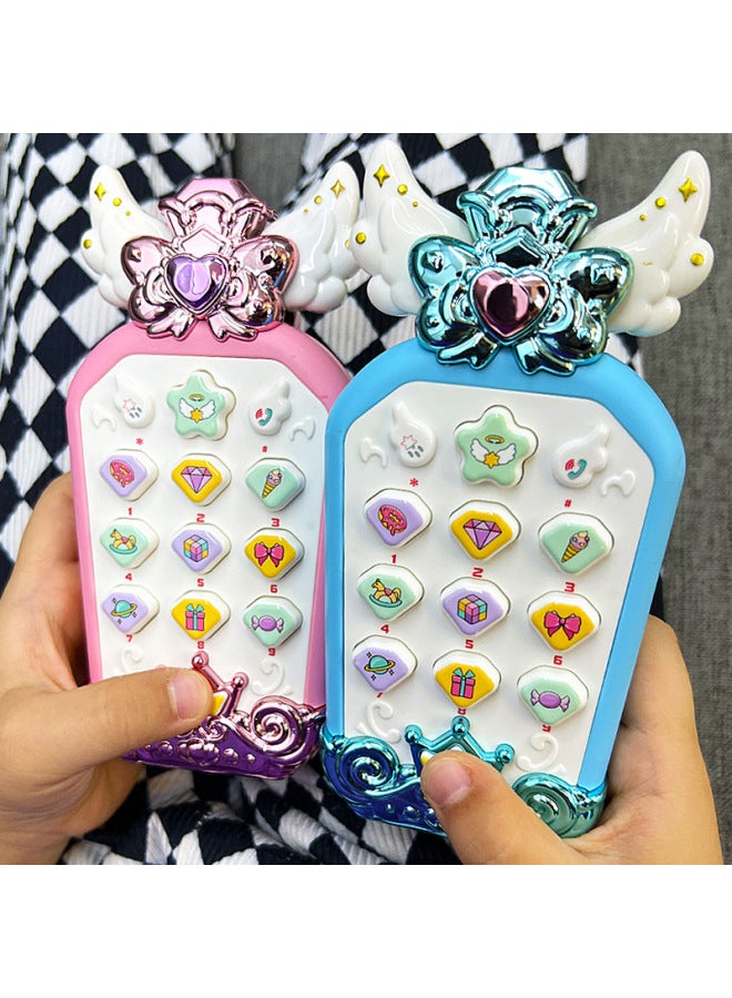 Children's Mobile Phone Toys Baby Enlightenment Music Story Puzzle Multi-functional Boys And Girls Baby Early Education Simulation Telephone-Color:Music Phone (blue) + Screwdriver + Charging Set - Image 2