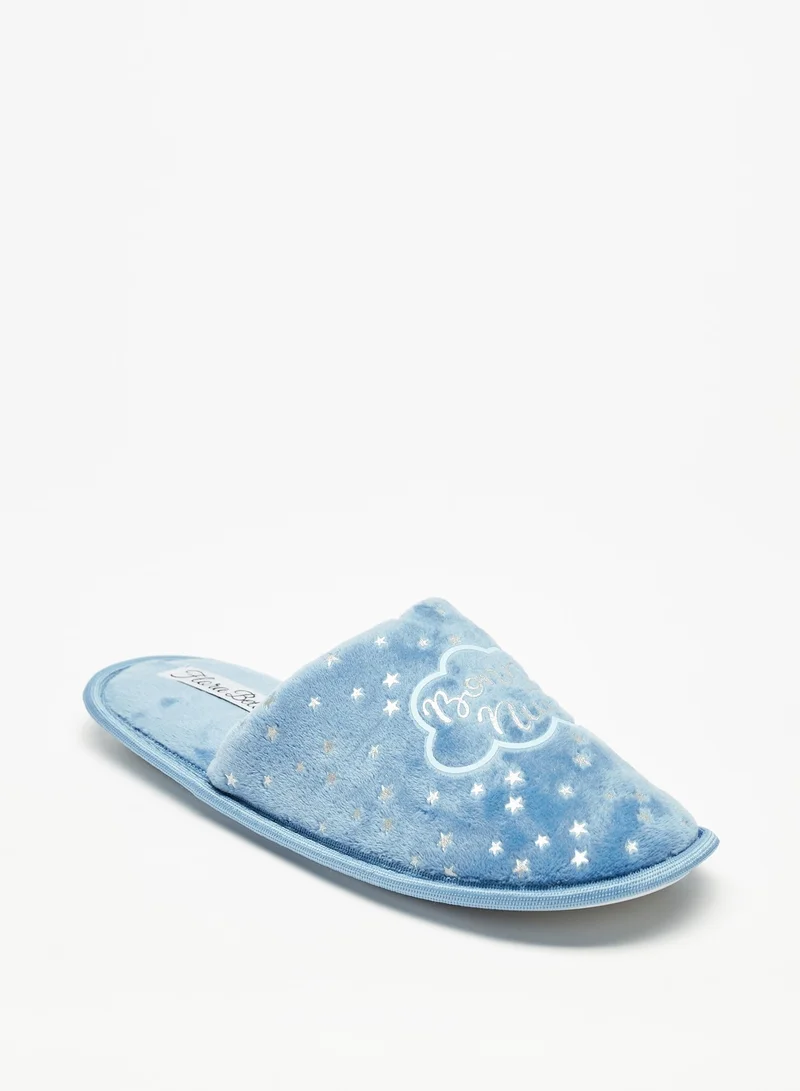 Flora Bella By Shoexpress Womens Textured Slip On Bedroom Slippers