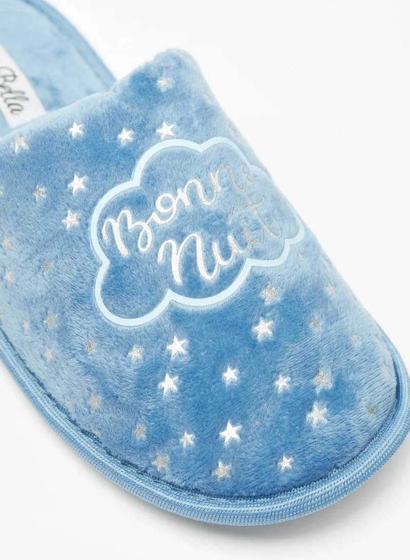 Flora Bella By Shoexpress Womens Textured Slip On Bedroom Slippers