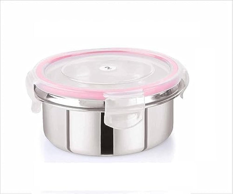 Entisia Stainless Steel Click & Seal Container - 1 Pcs Multipurpose Air Tight Tiffin Container Box with Lid, Leakproof Lunch Food Container Use for Home Kitchen, Office Work, School (Capacity 250ml) - Image 5