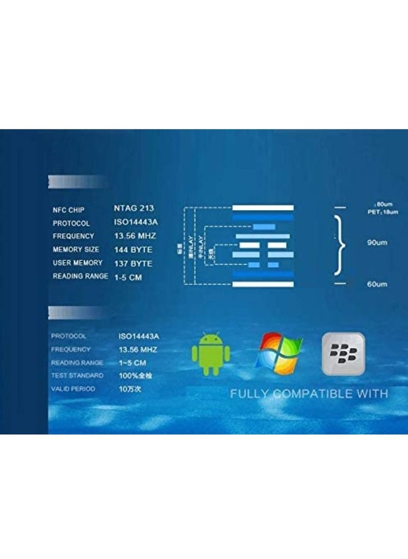 Rubik NFC Tag Ntag213 Anti Metal Type Ntag 213 Self-adhesive Stickers Universal Label RFID Key Token Tags Support 13.56mhz RFID and NFC IC (6 Tags)  - Image 3