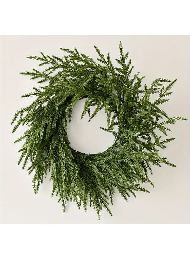 Realistic PE Soft Gel Christmas Wreath Evergreen Foliage Wall Decor No Electricity Needed Durable - Image 4