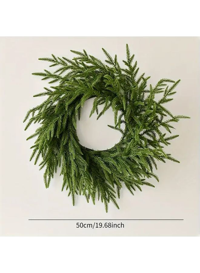 Realistic PE Soft Gel Christmas Wreath Evergreen Foliage Wall Decor No Electricity Needed Durable - Image 3