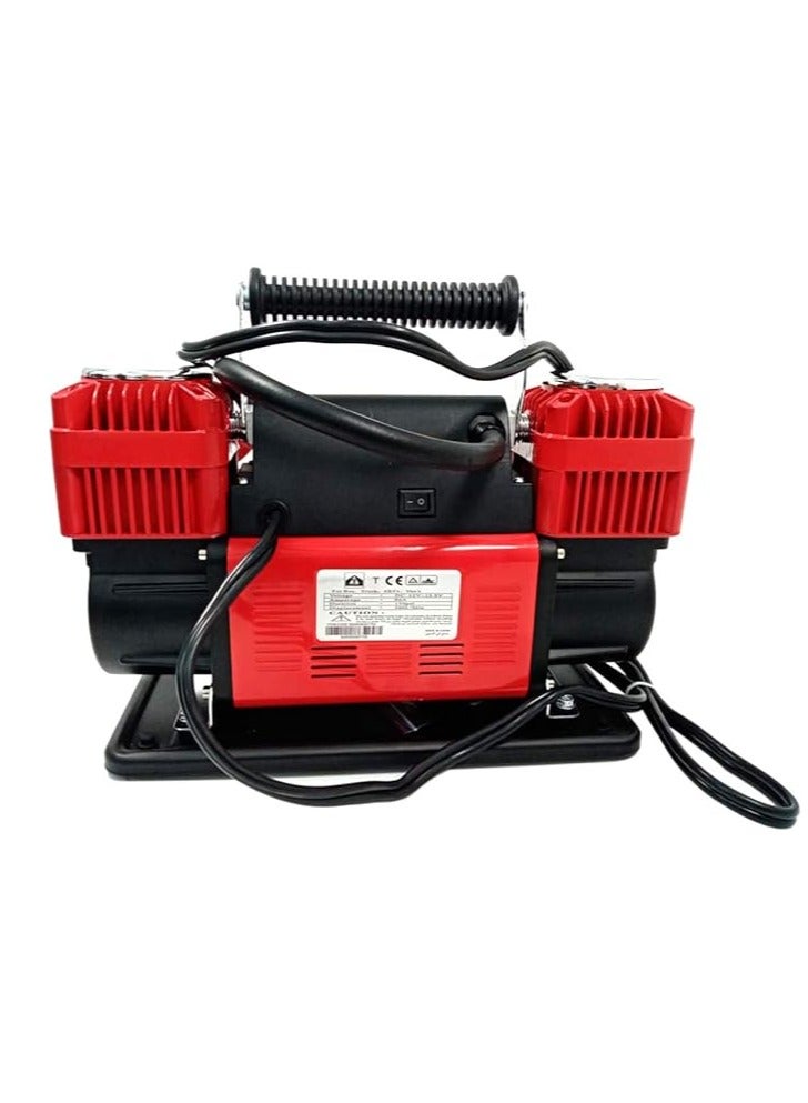 Safari Car Tire Air Inflator Professional Dual-Cylinder Air Compressor, 12V Power, 150 PSI Pressure, 300L/Min Capacity, Equipped with Air Pressure Gauge - Image 1