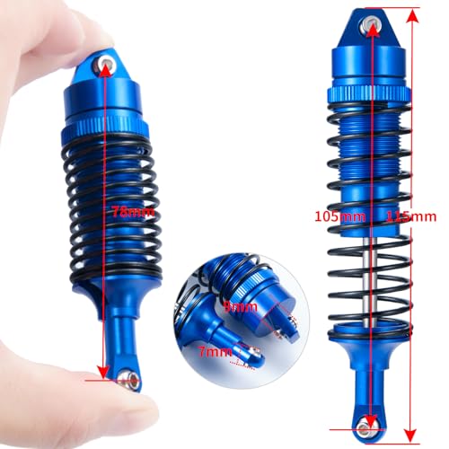 JGGZONE All Metal Shocks Front Rear Oil Shocks Absorber for Traxxas Slash 2WD Rustler 4X4 VXL Hoss Stampede Bandit Nitro Shock Absorber Damper Set 110 RC Upgrades Parts Replace - Image 3
