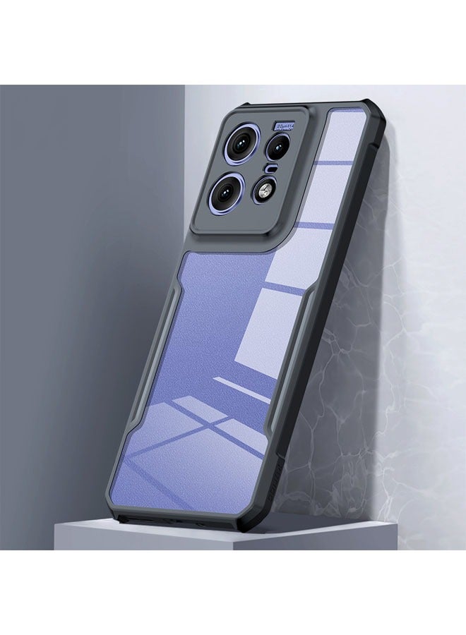 عام غطاء خلفي واقٍ من الصدمات واقٍ لكاميرا Motorola Edge 50 Pro، شفاف مع حماية خلفية من البولي كربون + تي بي يو متوافق مع Motorola Edge 50 Pro 5G - Image 3