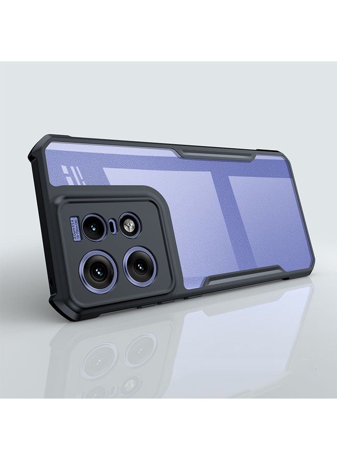 عام غطاء خلفي واقٍ من الصدمات واقٍ لكاميرا Motorola Edge 50 Pro، شفاف مع حماية خلفية من البولي كربون + تي بي يو متوافق مع Motorola Edge 50 Pro 5G - Image 2