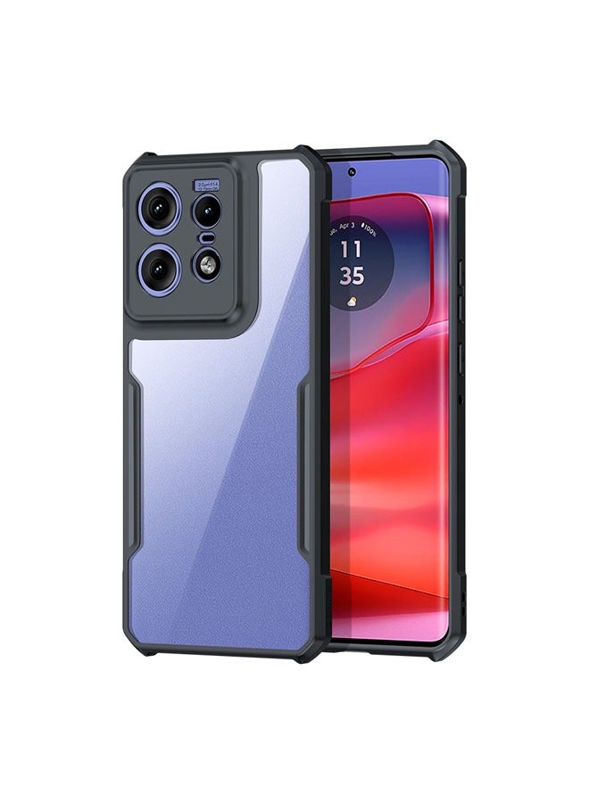 عام غطاء خلفي واقٍ من الصدمات واقٍ لكاميرا Motorola Edge 50 Pro، شفاف مع حماية خلفية من البولي كربون + تي بي يو متوافق مع Motorola Edge 50 Pro 5G - Image 1