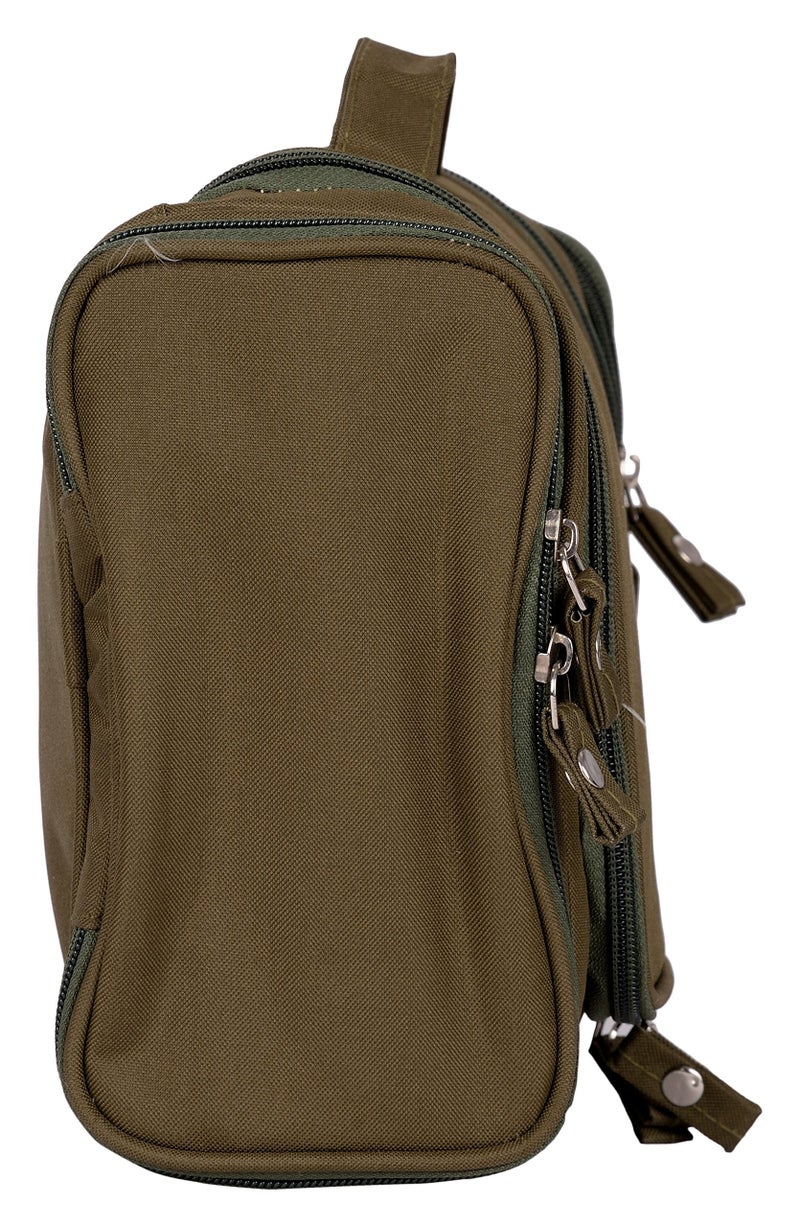 Iktu Multifunction Unisex Zipper Toiletry Bag Travel Organizer Hanger Storage Waterproof Makeup Pouch Cosmetic Case (Olive Green) - Image 3