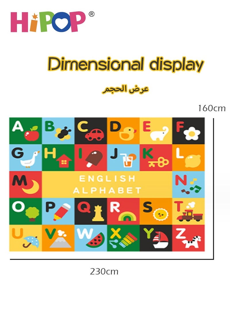 HIPOP Washable Children's Play Mat,with Alphabet Learning and Object Cognition,Early Education Toy 230*160cm  - Image 5