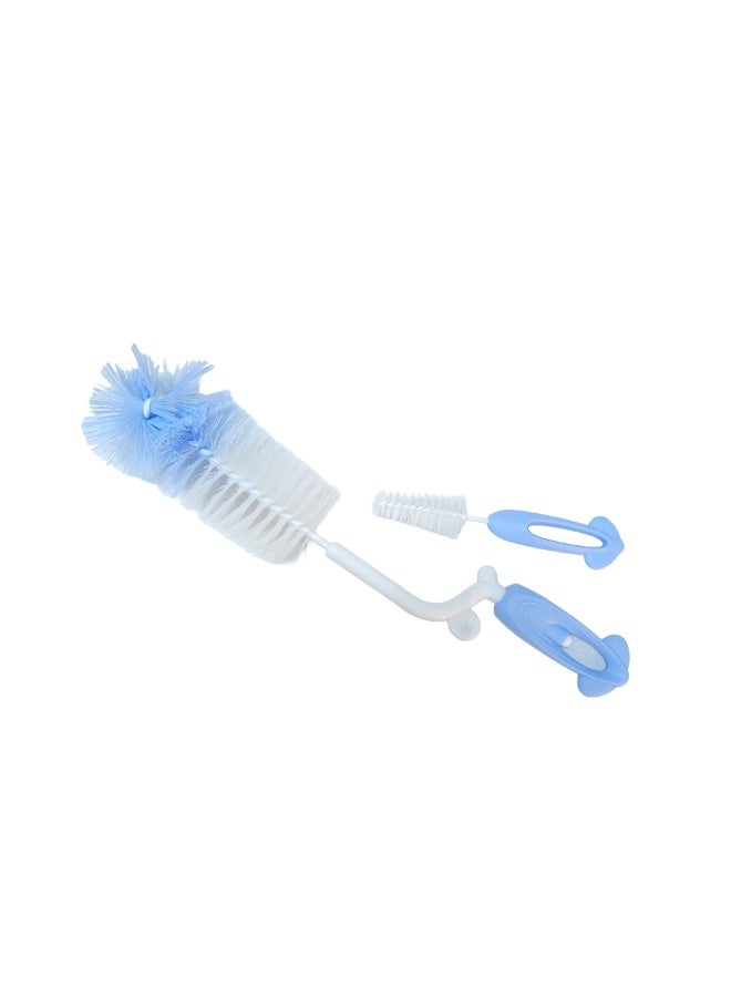 نوفي فرشاة تنظيف الزجاجات والحلمات 2 في 1 من نوفي، أزرق/أبيض - Image 3