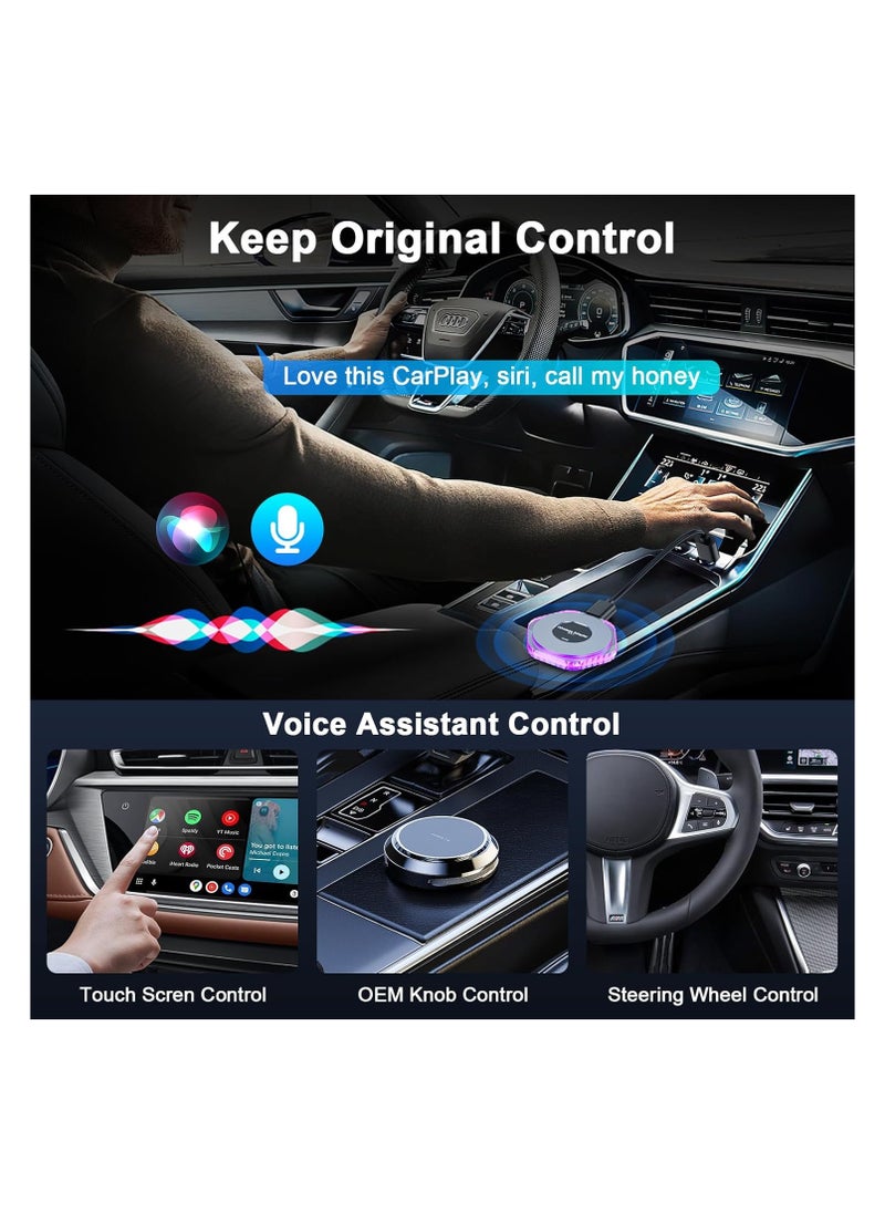 Generic - Wireless CarPlay and Android Auto Adapter, 2024 Plug & Play Magic Box for iOS 10+ and Android 11+, Includes USB-C and USB-A Cables, Easy Connection for Your Phone. - Image 1