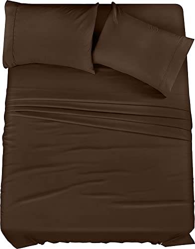 Utopia Bedding Full Sheet Set – 4 Piece Bed Sheets for Full Size Bed, Soft and Breathable Microfiber, Includes 1 Fitted Sheet, 1 Flat Sheet and 2 Pillowcases (Brown) - Image 3