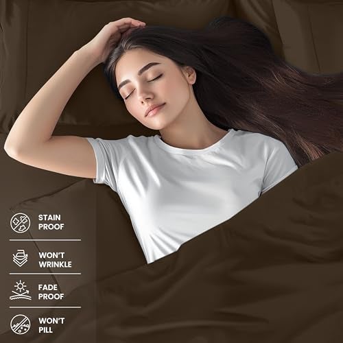 Utopia Bedding Full Sheet Set – 4 Piece Bed Sheets for Full Size Bed, Soft and Breathable Microfiber, Includes 1 Fitted Sheet, 1 Flat Sheet and 2 Pillowcases (Brown) - Image 4