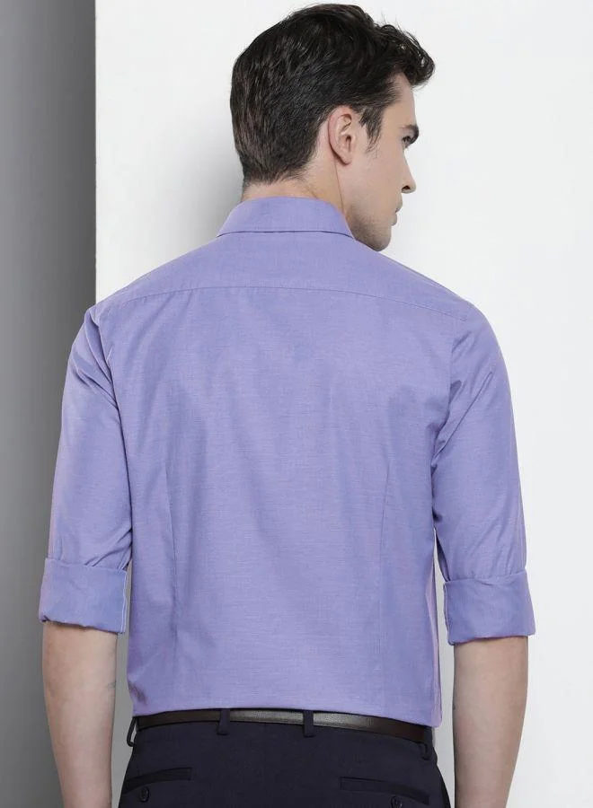 The Indian Garage Co Men Slim Fit Solid Full Sleeves Cutaway Collar Formal Shirt