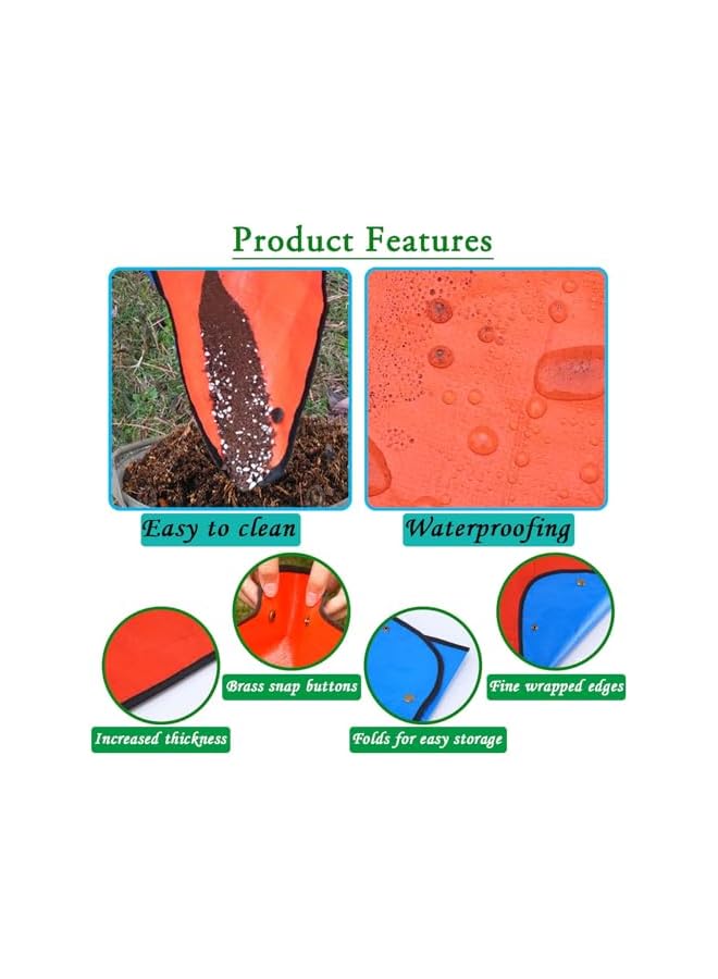 promass Repotting Mat,43PCS Gardening Hand Tools,Portable and Foldable Gardening Supplies,Waterproof Potting Mat,Repotting Mat for Indoor Plants,Blue-Orange - Image 5