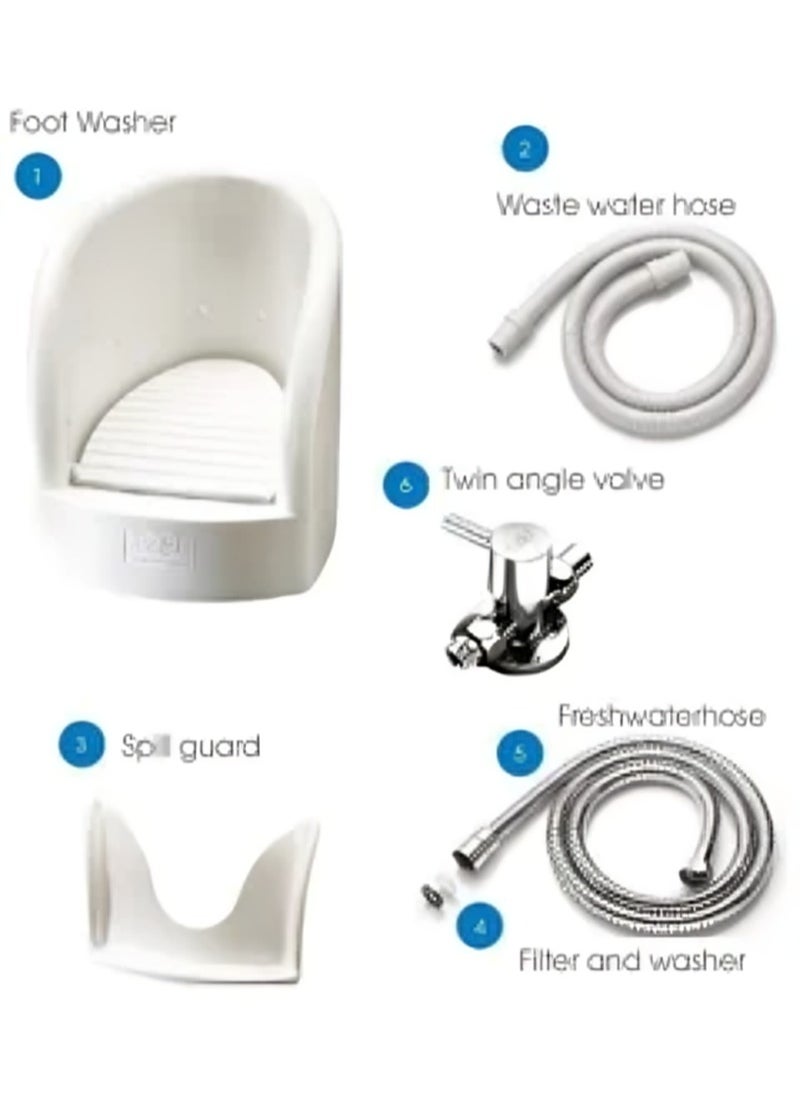 Generic - Bathroom Portable Automatic Wash Basin Prayer Plastic Muslim Wudu Foot Washer White 43 X 55 X 45cm - Image 1