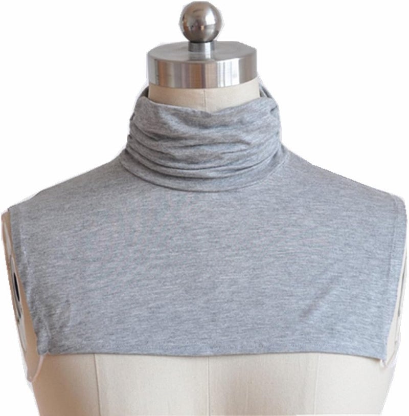 Yija Women Half Top Mock Blouse Turtleneck Dickey Collar Wrap Neck Warmer 3Pcs (Black+White+Gray) - Image 4