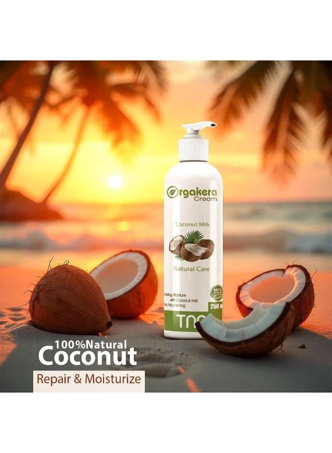 Orgakera Cream Cream Natural Care Moisturizer with Coconut Milk - 250 ml  - Image 2