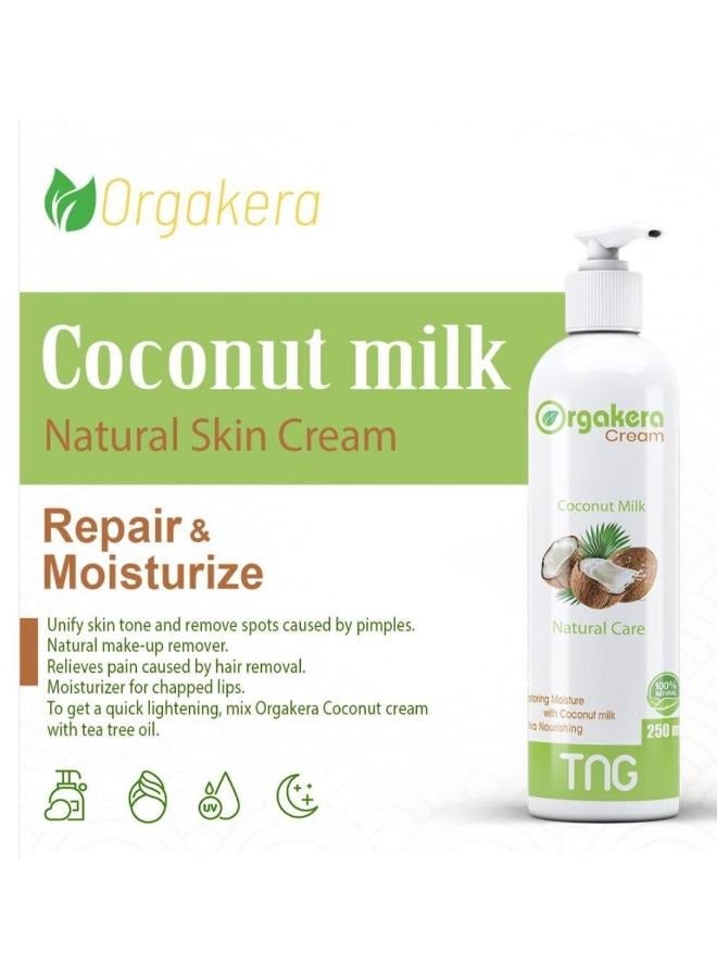 Orgakera Cream Cream Natural Care Moisturizer with Coconut Milk - 250 ml  - Image 3