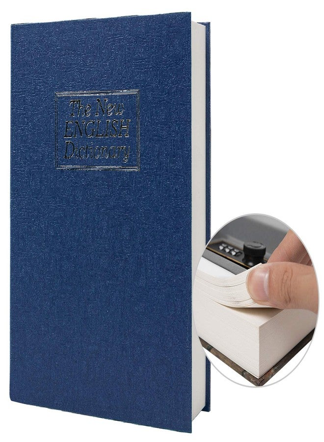 PACOLO Real Paper Transfer Book Safe for Jewelry, Money and Cash, Hollow with Hidden Compartment,Key and Combination Lock (Blue-Combination) - Image 1