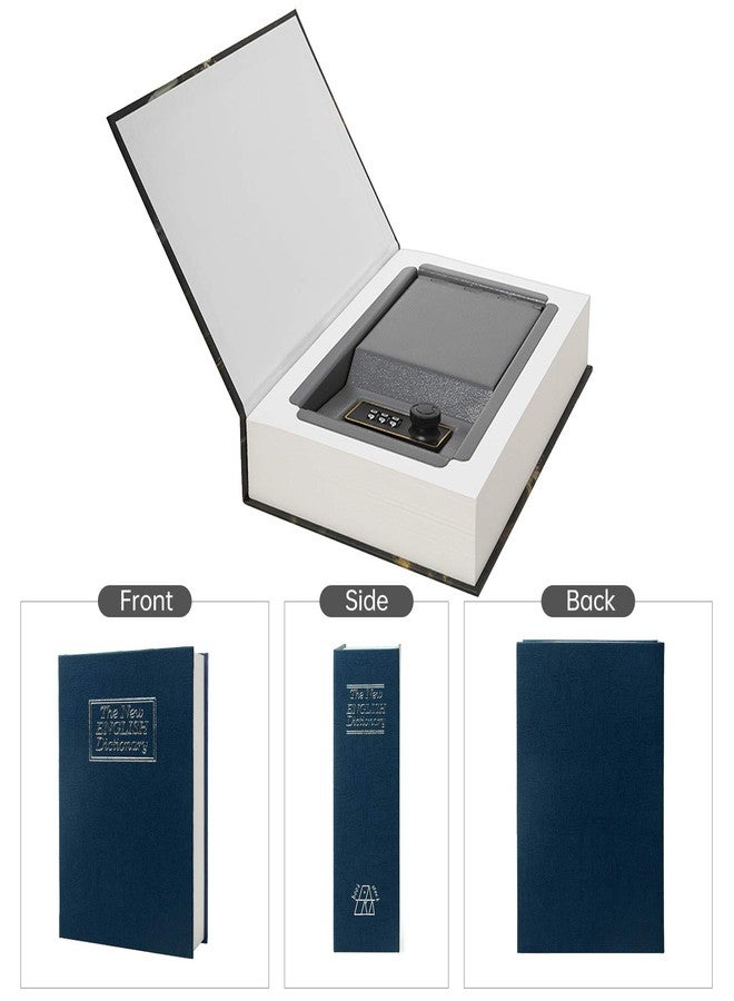 PACOLO Real Paper Transfer Book Safe for Jewelry, Money and Cash, Hollow with Hidden Compartment,Key and Combination Lock (Blue-Combination) - Image 3