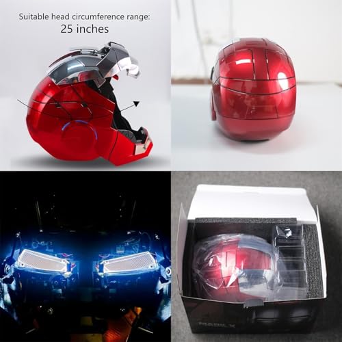 Tarrshiney Javis Cool Mark 5 Helmet Silver Voice Control/Sensing/Remote Control Open/Close with Sounds & LED Eyes Light Up Super Hero 1:1 Model Cosplay Prop for Halloween Christmas and Birthday. - Image 2