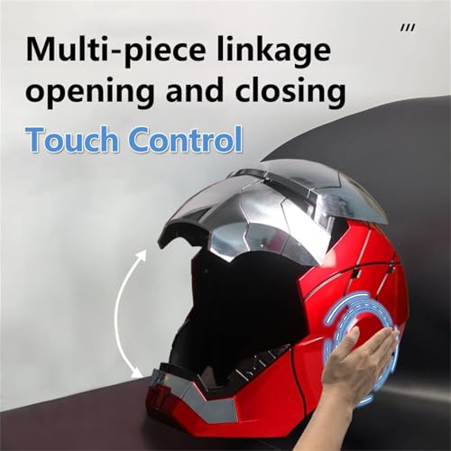 Tarrshiney Javis Cool Mark 5 Helmet Silver Voice Control/Sensing/Remote Control Open/Close with Sounds & LED Eyes Light Up Super Hero 1:1 Model Cosplay Prop for Halloween Christmas and Birthday. - Image 4