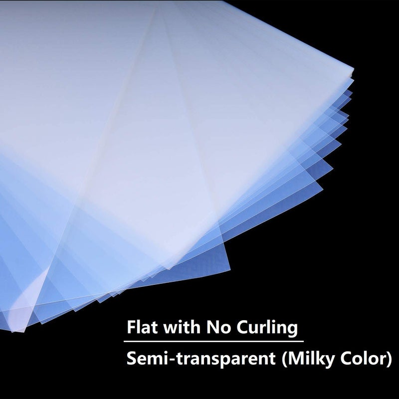 A-SUB 8.5x11 Inch Waterproof Inkjet Transparency Film for Silk Screen Printing 100 Sheets - Image 1