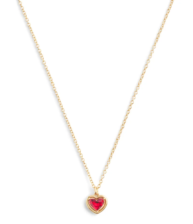COACH Halo Stone Heart Pendant Necklace