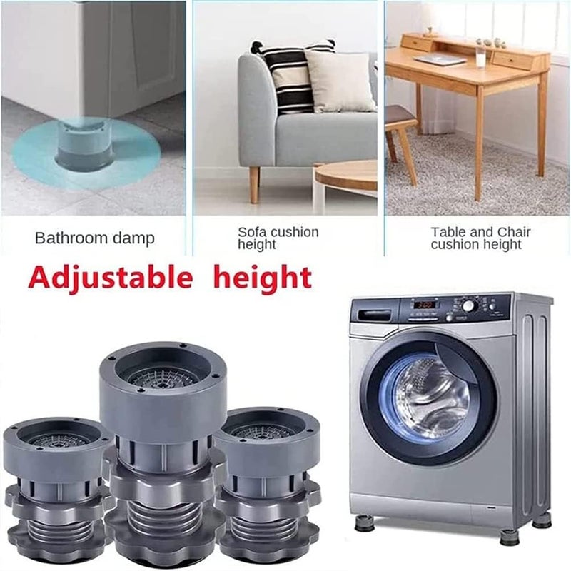 PARSPAR Pack of 4 Vibration Damper Washing Machine Pad Anti Walk Washing Machine Foot Stabilize Adjustable Dryer Shock Noise Cancelling Pads Absorber Furniture Grippers Floor Protectors pad - Image 2