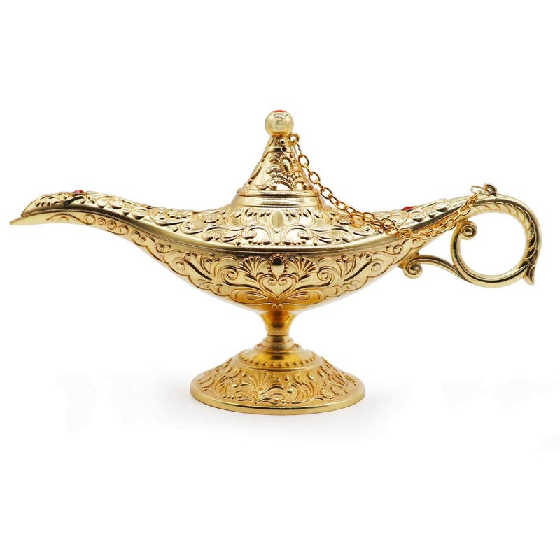AVESON Classic Vintage Collectable Rare Legend Aladdin Magic Genie Costume Lamp Home Table Decoration Gift Gold
