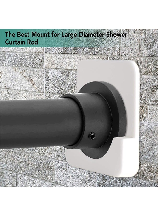 2 Pack Adhesive Shower Curtain Rod Tension Holder - No Drill Wall Mount Retainer, White - Easy Install, Strong Grip (Shower Curtain Rod Not Included) - Image 5