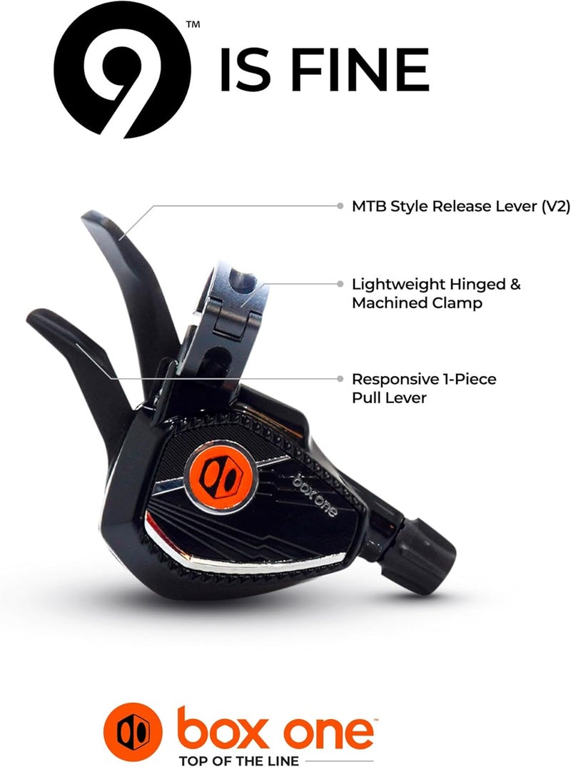 Box One Prime 9 E-Bike Shifter 1 Gear Per Click, Non E-Bike Shifter 1 Piece Pull Lever up to 3 Gears Per Click Bicycle Shift Lever Cable for Mountain Bike Shifters, MTB, Bicycle Gear Shifter Cycling - Image 3