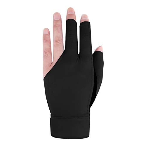 MioCloth Anti Slip Billiard Glove Left Hand Snooker Carom Billiard Pool Cue Sport Professional 3 Finger Glove Handwear Gift for Men Women Player - Image 3
