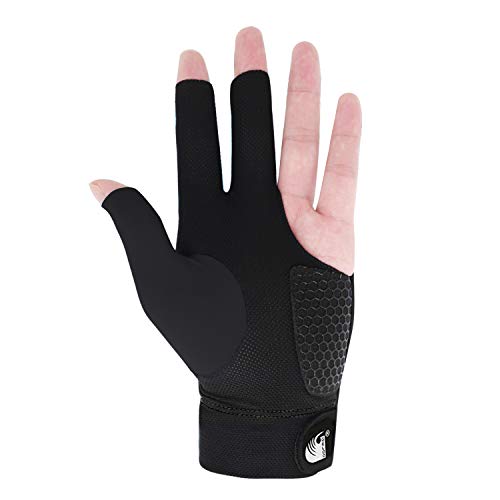 MioCloth Anti Slip Billiard Glove Left Hand Snooker Carom Billiard Pool Cue Sport Professional 3 Finger Glove Handwear Gift for Men Women Player - Image 4