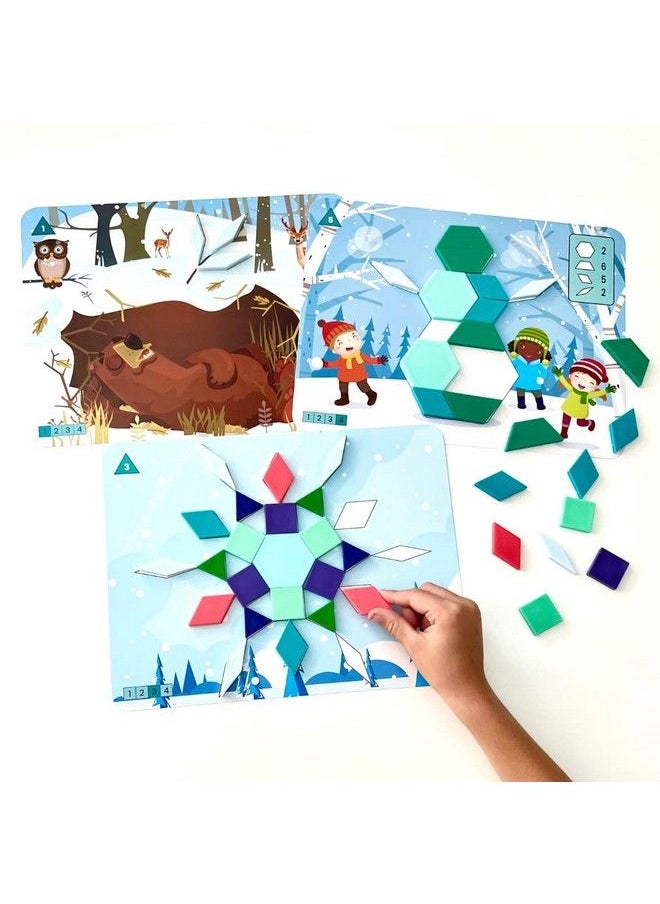 hand2mind Seasons And Weather Pattern Block Puzzle Set Tangram Puzzle Geometric Shapes For Kids Pattern Blocks Cards Pattern Play Toddler Battern Blocks Kindergarten Learning Activities  - Image 5