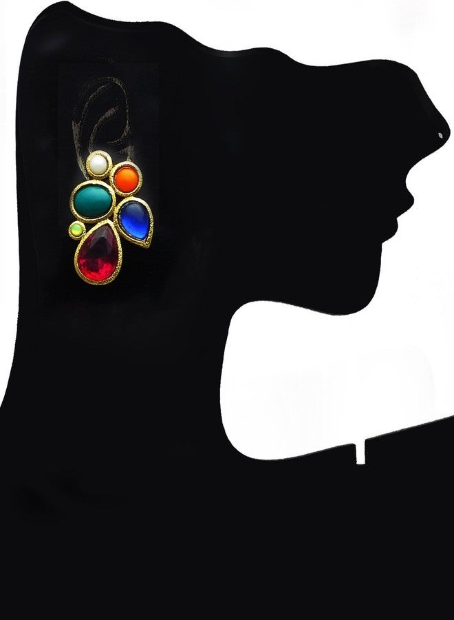 Moonstruck Multicolour Stud Earrings for Women - Image 2