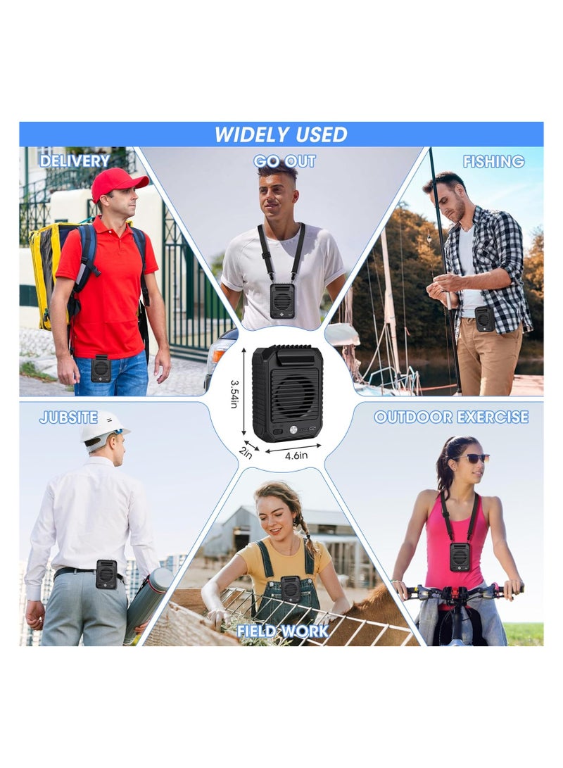 Captaintech Portable Waist Clip Fan with 10000mAh Battery, Hands-free Cooling Fan with Up to 24H Runtime, 3 Speed Settings, 6500RPM Strong Airflow, Wearable Personal Fan for Outdoor Use. - Image 5