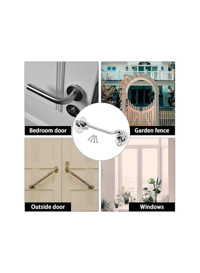 promass Bolt Door Locks, Cabin Hook, Eye Latches, Window Brace Silent Holder, Lock Door Gate Lock, Solid Thicken Stainless Steel, for Barn Door Bathroom Window Sliding Door Bedroom - Image 5