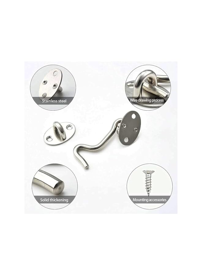 promass Bolt Door Locks, Cabin Hook, Eye Latches, Window Brace Silent Holder, Lock Door Gate Lock, Solid Thicken Stainless Steel, for Barn Door Bathroom Window Sliding Door Bedroom - Image 3