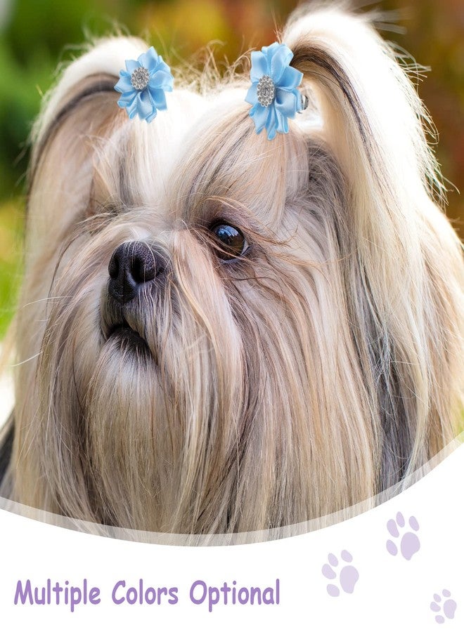 Eccliy 40 Pcs Flower Dog Hair Bows with French Barrette Hair Clips, 20 Colors, Hair Accessories for Small Dogs, Cats, Birthday Parties, and Dog Hair Flower Topknots - Image 4
