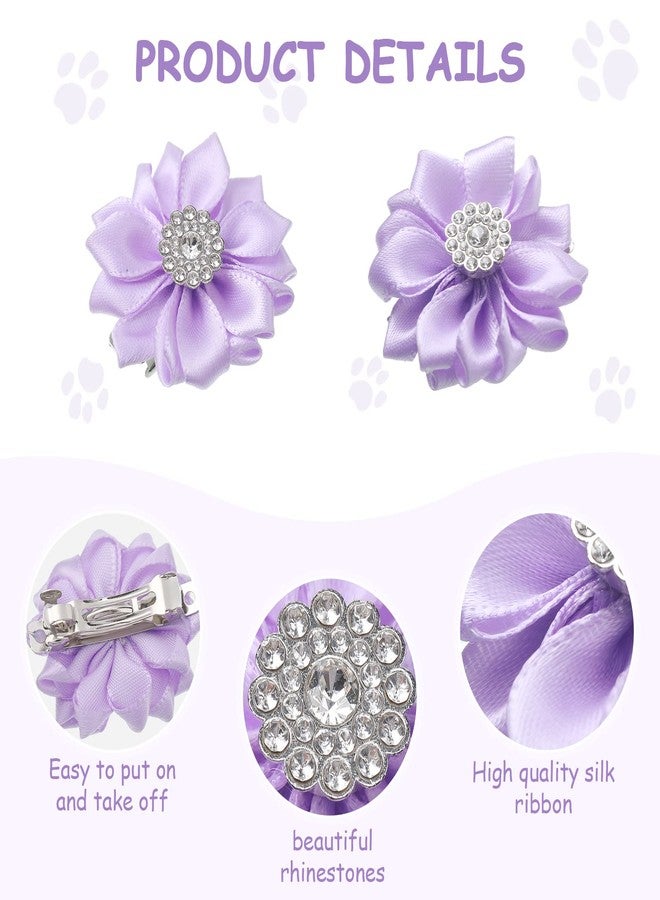 Eccliy 40 Pcs Flower Dog Hair Bows with French Barrette Hair Clips, 20 Colors, Hair Accessories for Small Dogs, Cats, Birthday Parties, and Dog Hair Flower Topknots - Image 3