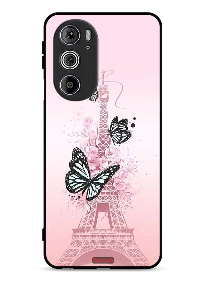 Tolwak Motorola Edge 30 Pro Protective Case Cover Butterflies On Eiffel Tower - Image 1